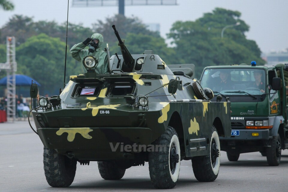 Triển khai phương tiện tham gia diễn tập bảo vệ Đại hội