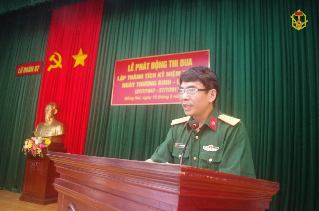 Lữ đoàn 87 phát động thi đua cao điểm “Uống nước nhớ nguồn”, “Đền ơn đáp nghĩa” nhân dịp kỷ niệm 70 năm Ngày Thương binh - Liệt sỹ