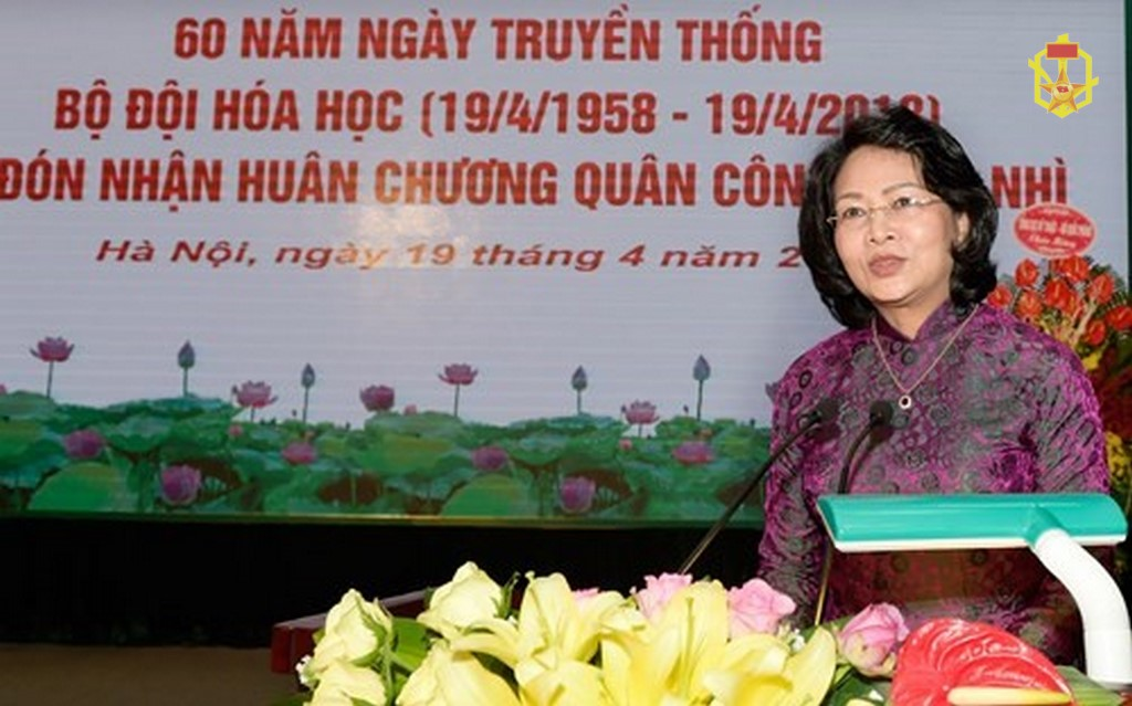 Bài phát biểu của Phó Chủ tịch nước tại lễ kỉ niệm 60 năm ngày Truyền thống Bộ đội Hóa học