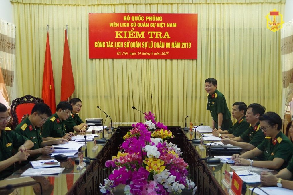 Viện Lịch sử Quân sự Việt Nam kiểm tra công tác lịch sử quân sự Lữ đoàn 86 năm 2018