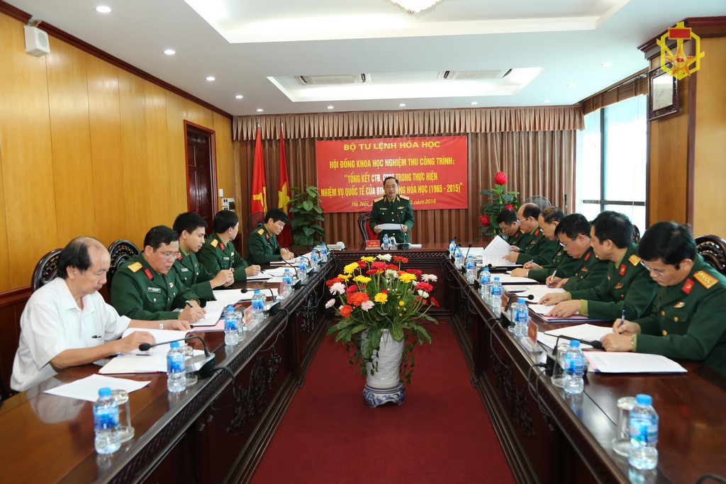 Nghiệm thu công trình“Tổng kết công tác đảng, công tác chính trị trong thực hiện nhiệm vụ quốc tế của Binh chủng Hoá học”