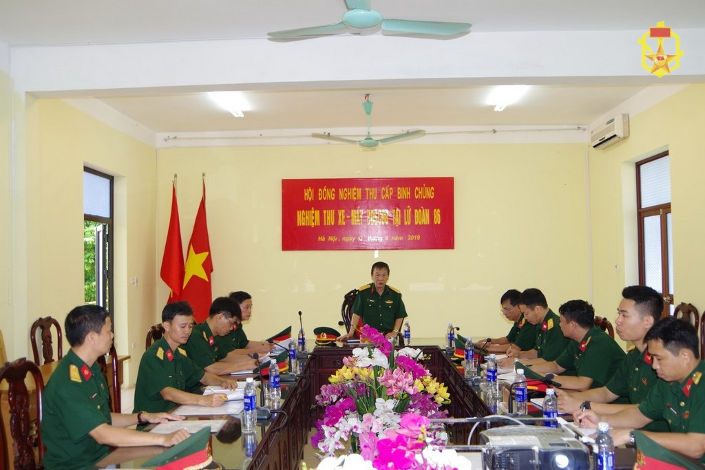 Hội đồng của Binh chủng Hóa học đánh giá, nghiệm thu nhiệm vụ bảo dưỡng, sửa chữa, đồng bộ xe máy, khí tài Hóa học của Lữ đoàn 86