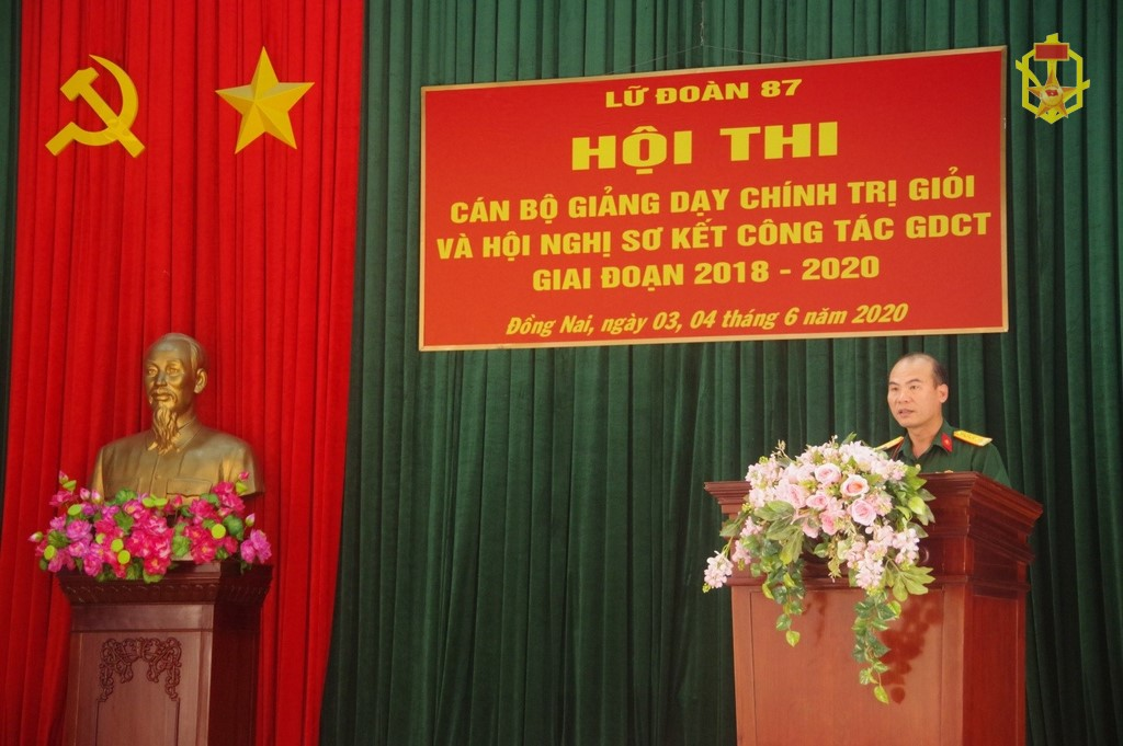 Lữ đoàn 87 tổ chức thành công hội thi cán bộ giảng dạy chính trị năm 2020 và hội nghị sơ kết công tác GDCT giai đoạn 2018-2020
