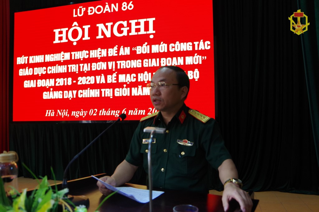 Lữ đoàn 86 tổ chức Hội thi cán bộ giảng dạy chính trị giỏi và rút kinh nghiệm thực hiện Đề án “Đổi mới công tác giáo dục chính trị tại đơn vị trong giai đoạn mới” giai đoạn 2018-2020