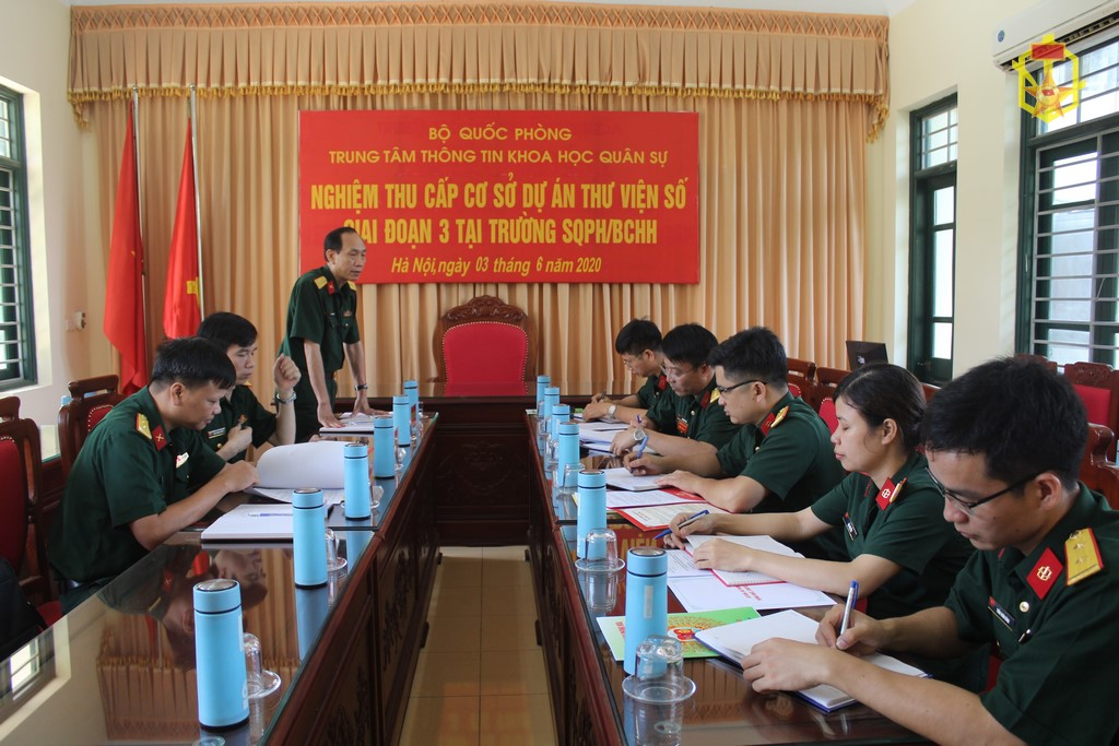 Trung tâm Thông tin Khoa học Quân sự/Bộ Quốc phòng nghiệm thu cấp cơ sở dự án Thư viện số giai đoạn 3 tại Trường Sĩ quan Phòng hóa