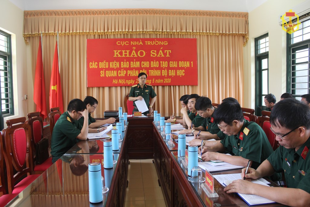 Cục Nhà trường khảo sát các điều kiện bảo đảm cho đào tạo giai đoạn 1, Sĩ quan cấp phân đội trình độ đại học