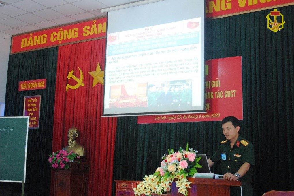 Tiểu đoàn 905 - Binh chủng Hóa học đã tổ chức Hội thi cán bộ giảng dạy chính trị năm 2020 và rút kinh nghiệm công tác giáo dục chính trị (2018- 2020).