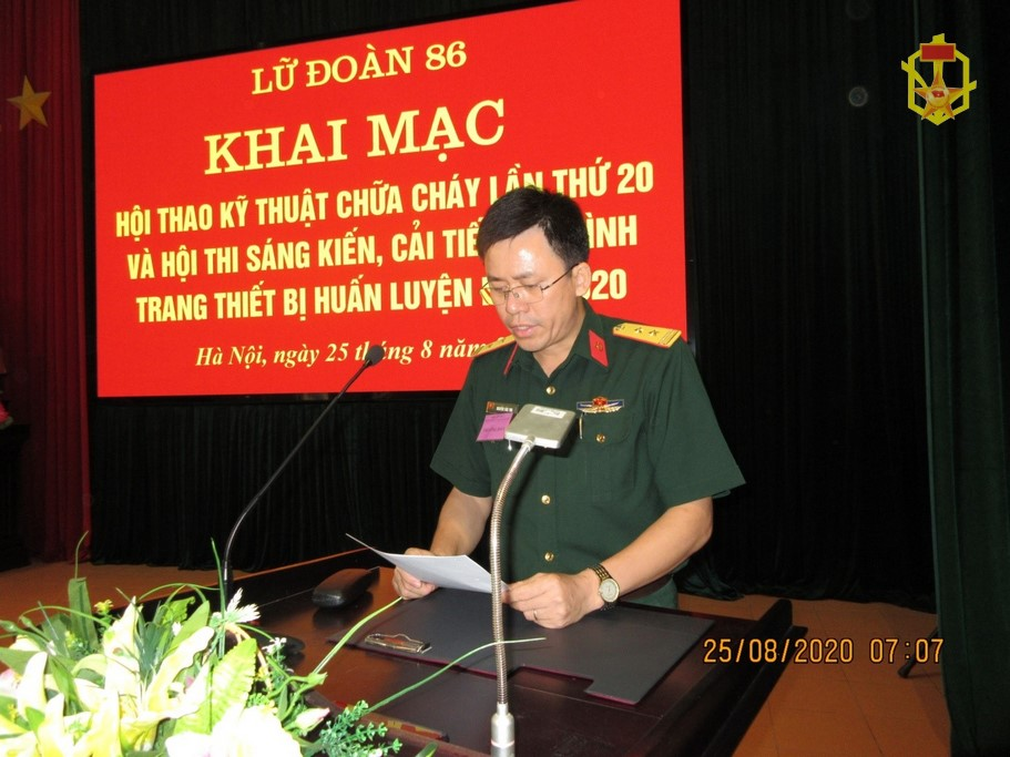 Lữ đoàn 86, Binh chủng Hóa học tổ chức Hội thao Kỹ thuật chữa cháy lần thứ 20 và Hội thi sáng kiến, cải tiến mô hình, trang thiết bị huấn luyện năm 2020