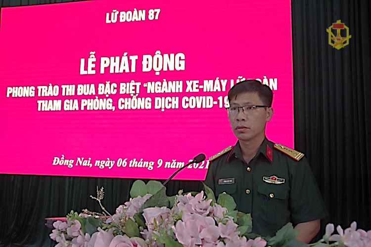 Lữ đoàn 87 phát động phong trào thi đua đặc biệt “Ngành Xe máy Lữ đoàn tham gia phòng, chống dịch Covid-19”