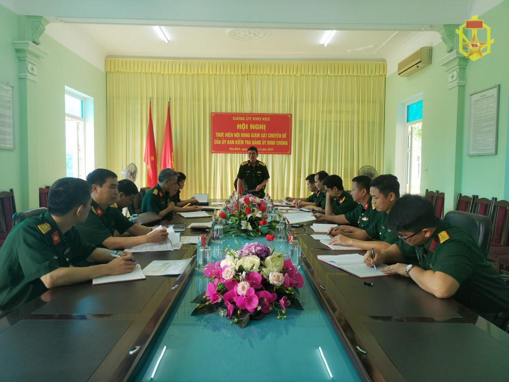 Kho K63 thực hiện tốt nhiệm vụ giám sát chuyên đề của Uỷ ban kiểm tra Đảng uỷ Binh Chủng