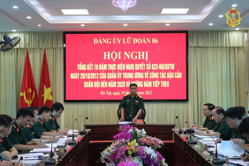 Lữ đoàn 86 tổng kết 10 năm thực hiện Nghị quyết 623-NQ/QUTW ngày 29/10/2012 của Quân ủy Trung ương về công tác hậu cần quân đội đến năm 2020 và những năm tiếp theo