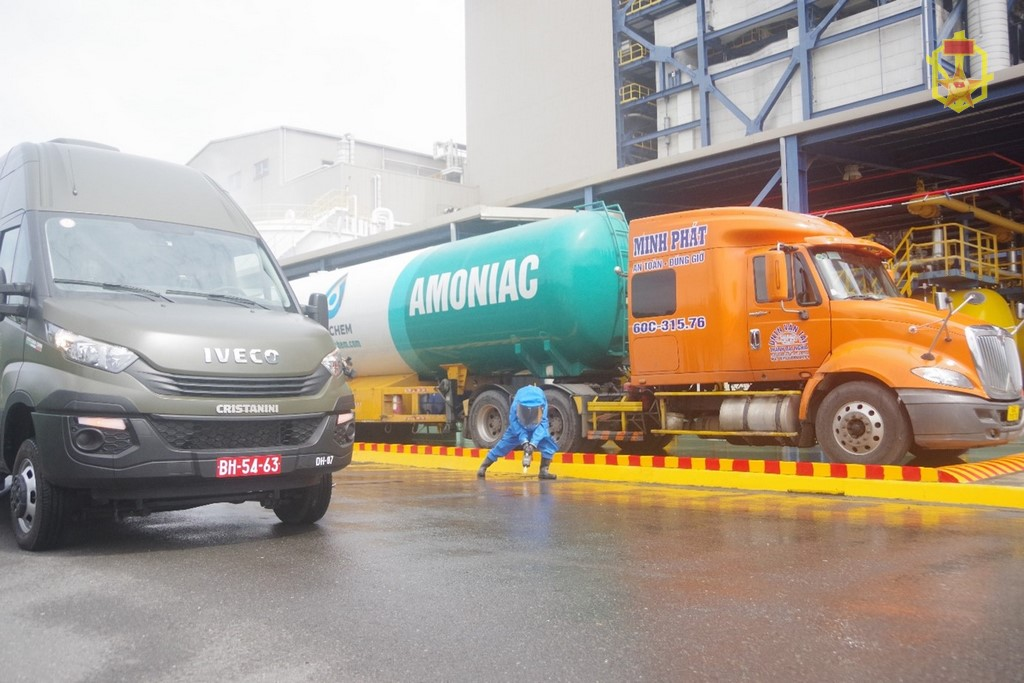 Lữ đoàn 87 tham gia diễn tập ứng cứu sự cố hóa chất độc tại công ty TNHH Hưng Nghiệp Formosa, huyện Nhơn Trạch, tỉnh Đồng Nai