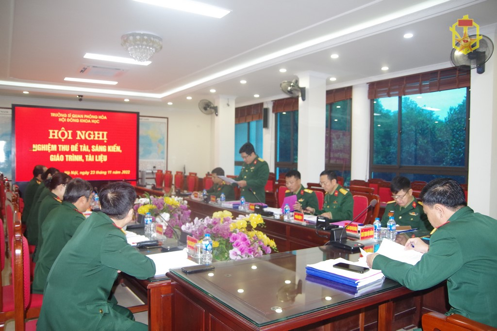 Trường sĩ quan Phòng hóa tổ chức nghiệm thu đề tài, giáo trình năm 2022