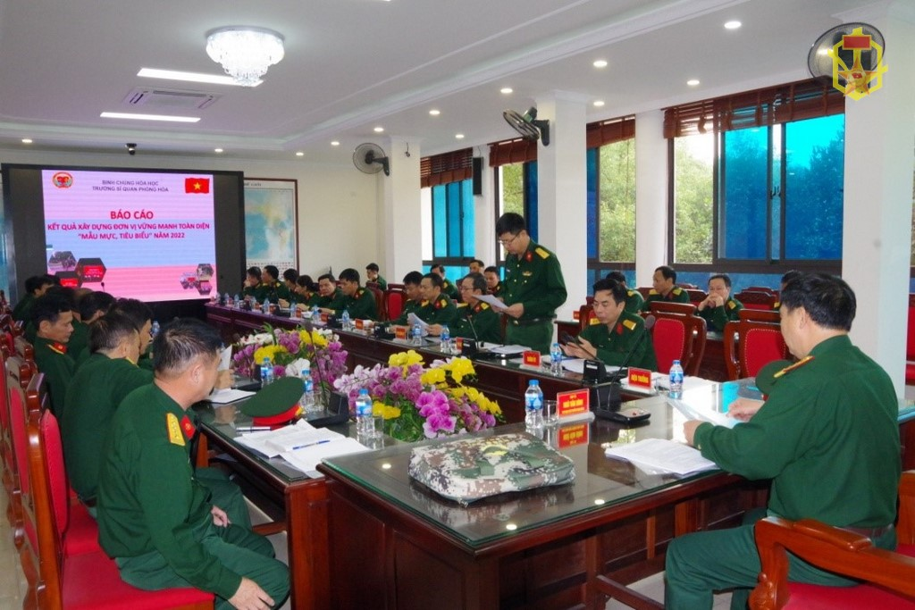 Binh chủng Hóa học phúc tra kết quả xây dựng đơn vị vững mạnh toàn diện “mẫu mực, tiêu biểu” năm 2022 đối với Trường Sĩ quan Phòng hóa