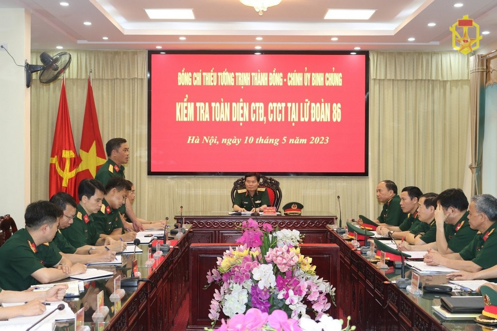 Chính ủy Binh chủng kiểm tra toàn diện hoạt động công tác đảng, công tác chính trị tại Lữ đoàn 86