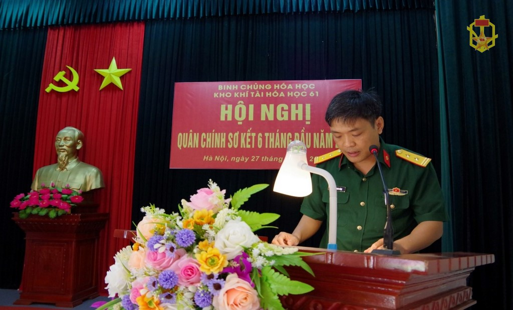 Kho khí tài Hóa học 61 tổ chức Hội nghị Quân chính 06 tháng đầu năm 2023