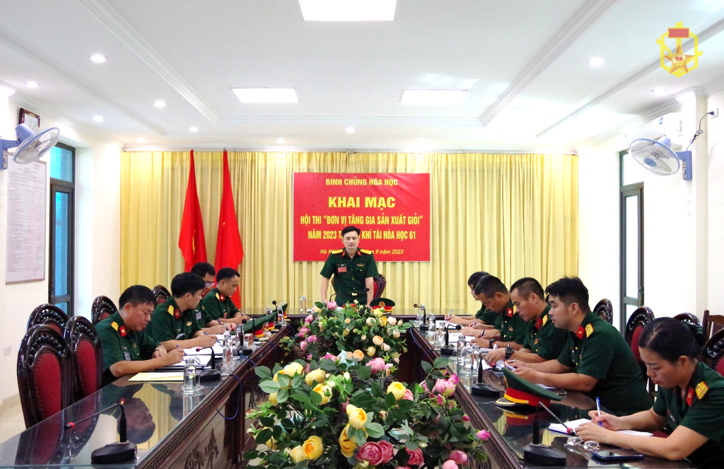 Kho khí tài Hóa học 61 tham gia Hội thi "Đơn vị tăng gia sản xuất giỏi" cấp Binh chủng năm 2023