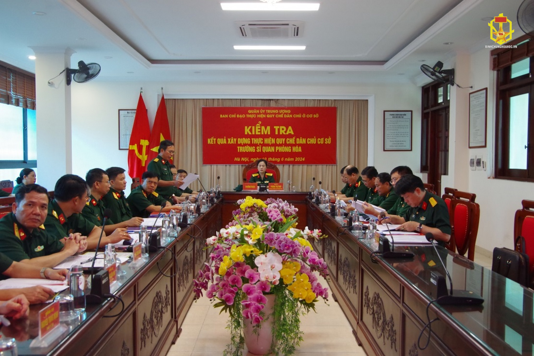 Quân ủy Trung ương kiểm tra kết quả thực hiện Quy chế dân chủ cơ sở tại Trường Sĩ quan Phòng hóa