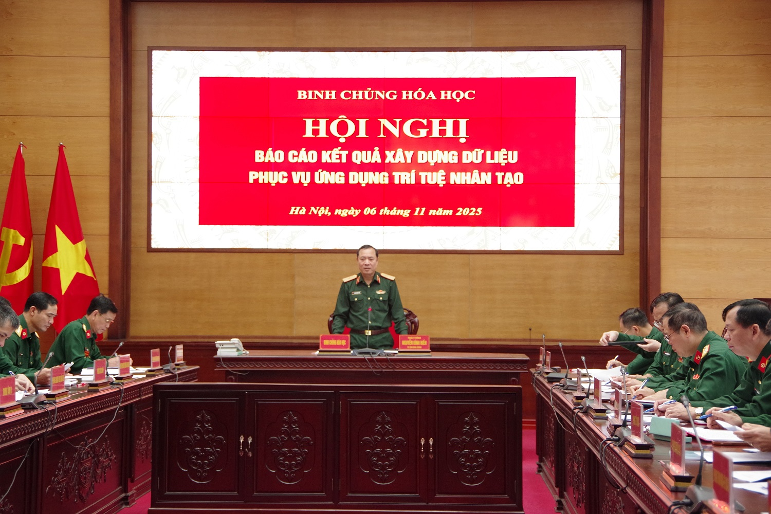 Binh chủng Hóa học tổ chức hội nghị báo cáo kết quả xây dựng dữ liệu phục vụ ứng dụng trí tuệ nhân tạo