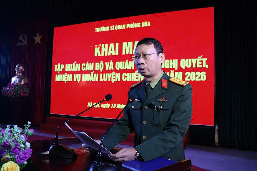 Trường Sĩ quan Phòng hóa tổ chức thành công Lớp tập huấn cán bộ năm 2026