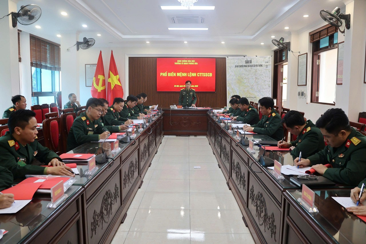 Binh chủng Hóa học kiểm tra luyện tập chuyển trạng thái sẵn sàng chiến đấu năm 2026 tại Trường Sĩ quan Phòng hóa