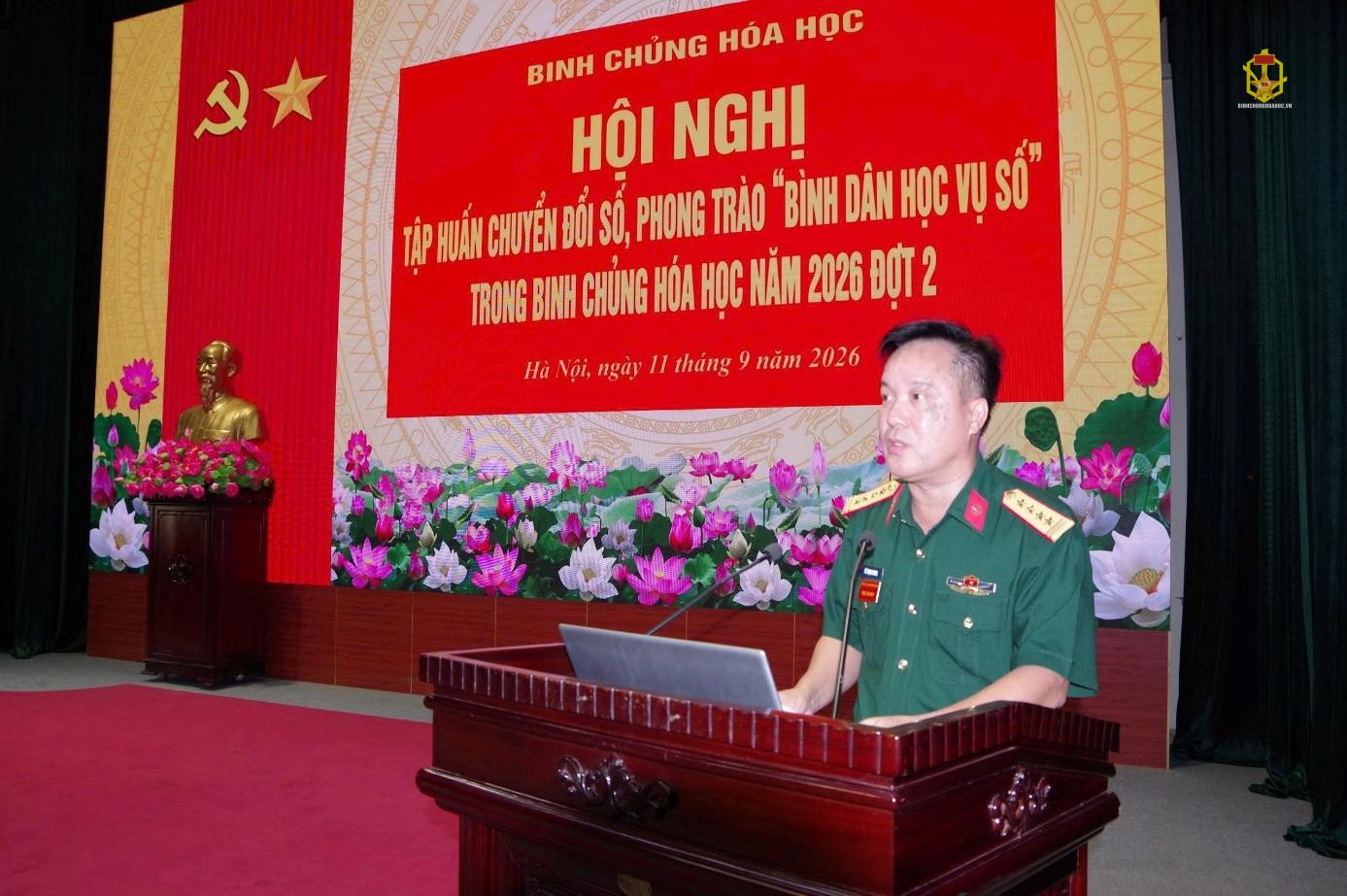 Binh chủng Hóa học tổ chức Hội nghị tập huấn chuyển đổi số, phong trào “Bình dân học vụ số” năm 2026