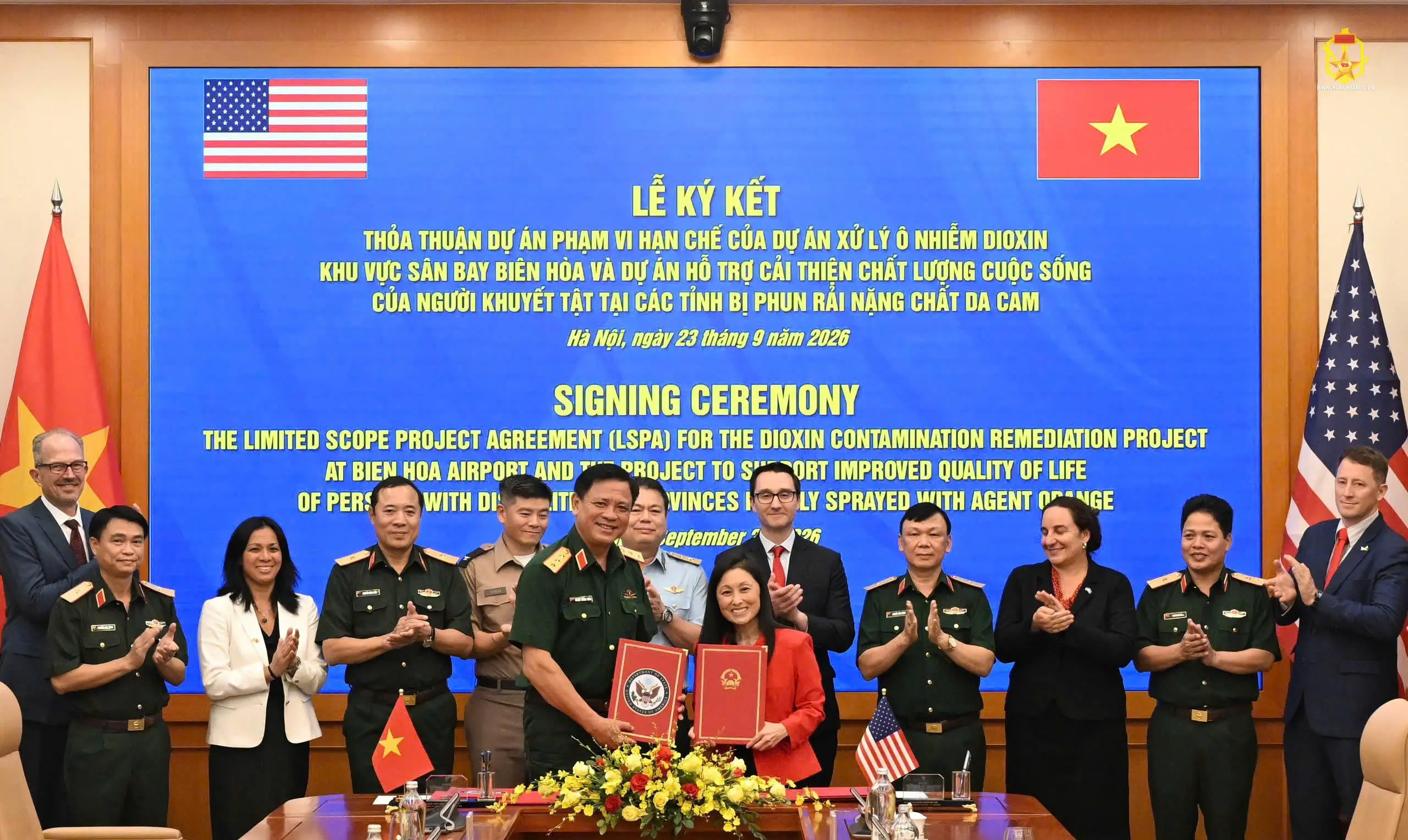 Tư lệnh Binh chủng Hóa học tham dự Lễ ký kết Thỏa thuận dự án LSPA giữa Bộ Quốc phòng Việt Nam và Đại sứ quán Hoa Kỳ